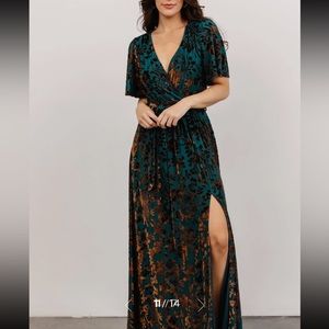 Baltic Born velvet Uma Bronze and Jade maxi dress size Large